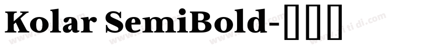 Kolar SemiBold字体转换